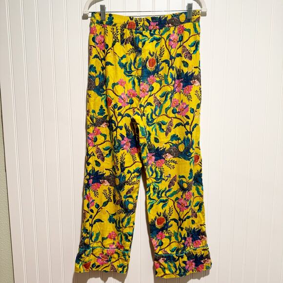 Anthropologie Nathalie Lete Floral Hedgehog Lounge Pants Size Small - Picture 6 of 7